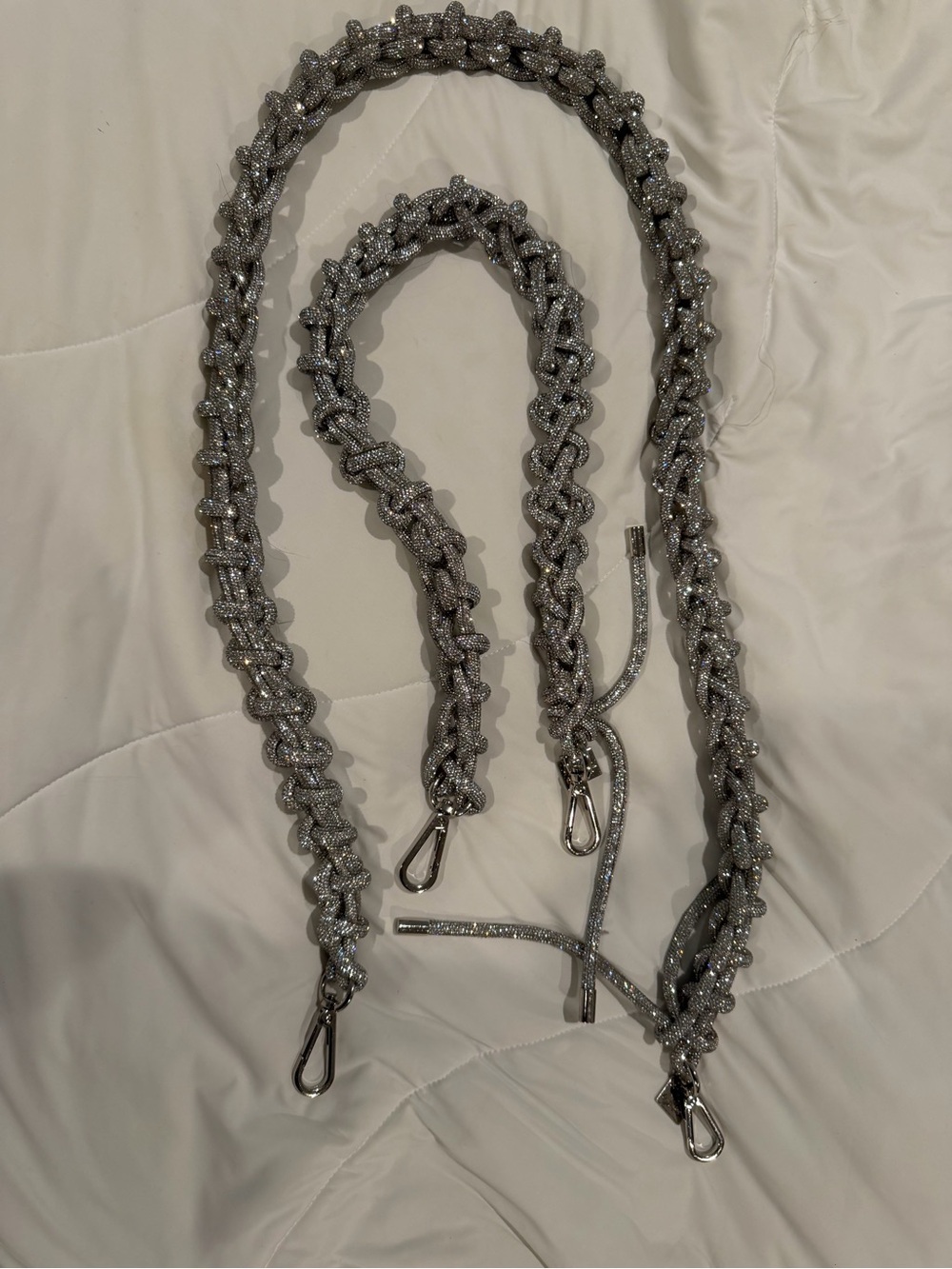 Crystalinx Crystal Rhinestone Braided Bag Straps Set